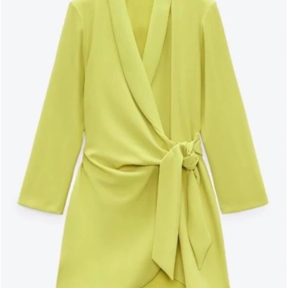 Zara Black Mini Wrap Dress - Picture 3 of 9